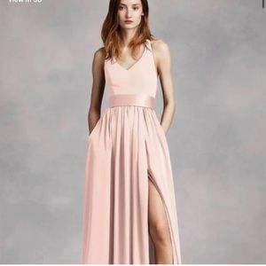 White by Vera Wang halter v-neck formal dress size 10